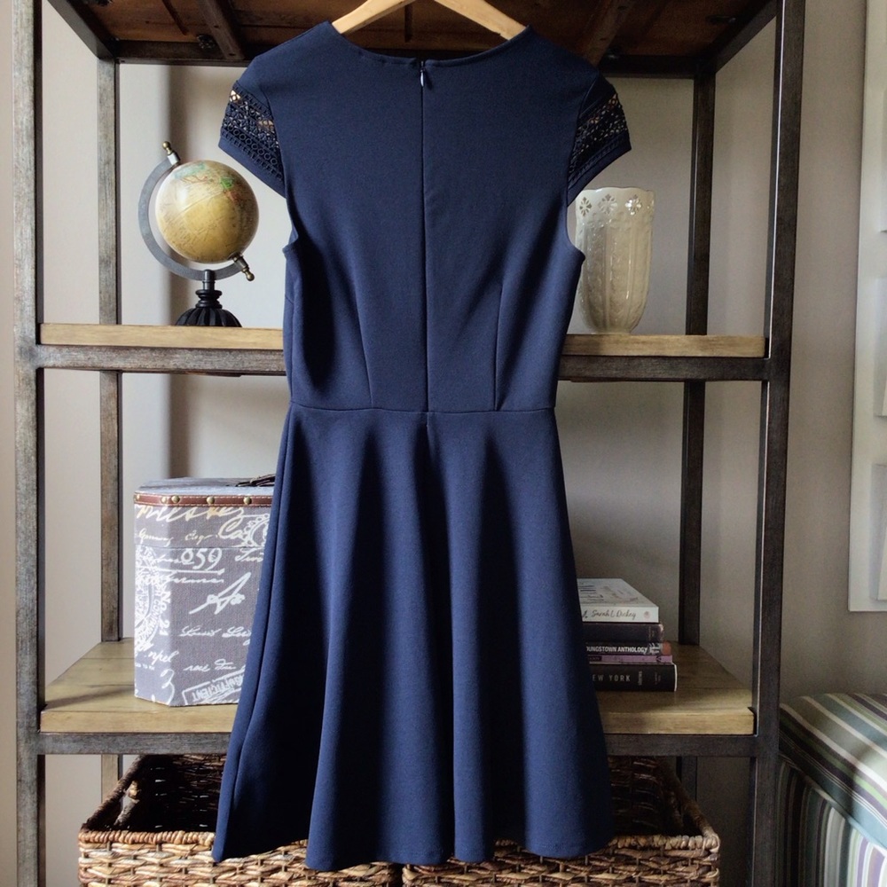 H&M Navy Blue Fit & Flare Dress - Picture 2 of 4